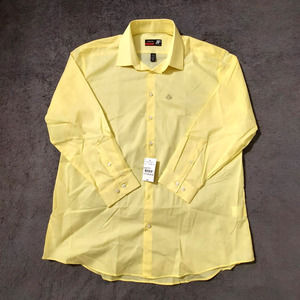 J. Ferrar Men's Size XL Dress Shirt Stretch Slim Long Sleeve Button Up Yellow